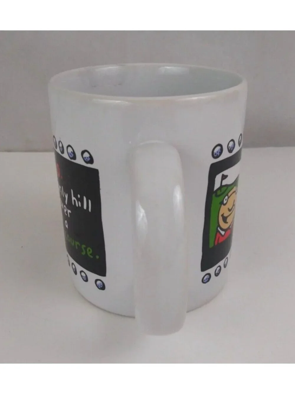 Hallmark Shoebox Greeting Im 60 Only Hill Im Over Is On A Golf Course Coffee Cup